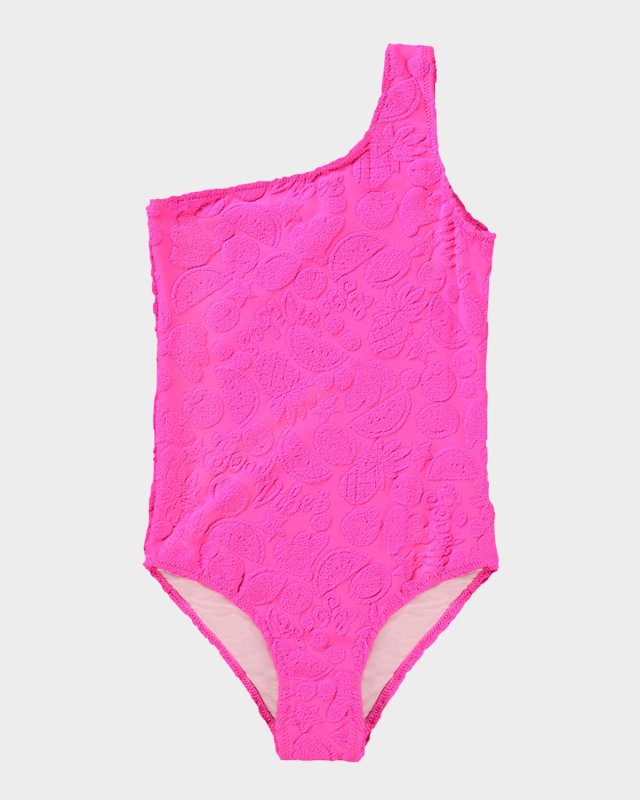 Girl's Nai One-Shoulder One-Piece Swimsuit, Size 8-14